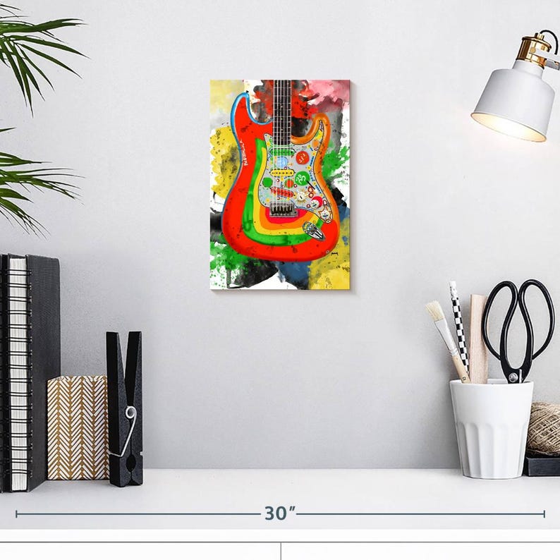 George Harrison's Rocky Guitar Wall Art - Vertical Framed Canvas - Living Room Wall Decor - Music Art image 7