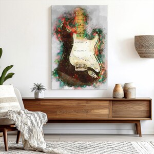Eric Clapton's Blackie Electric Guitar Wall Art - Vertical Framed Canvas - Living Room Wall Decor - Music Art image 1