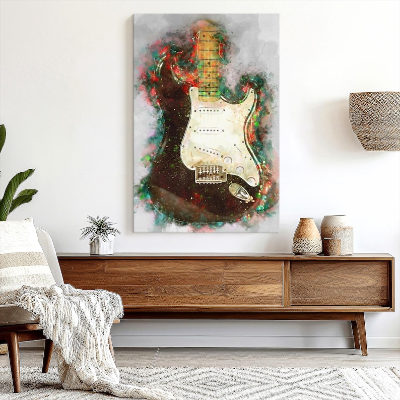 Eric Clapton's Blackie Electric Guitar Wall Art - Vertical Framed Canvas - Living Room Wall Decor - Music Art image 1