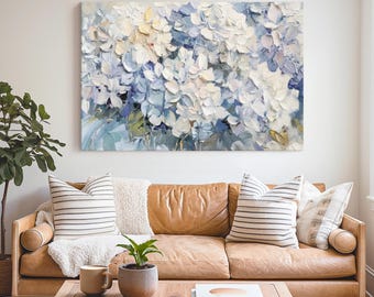Petals Impasto Wall Art - Horizontal Framed Canvas - Living Room Wall Decor - Floral And Botanical Art