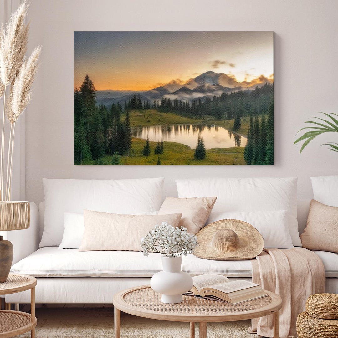 Elephant Stock Majestic Sunset at Mount Rainer Wall Art - Horizontal ...