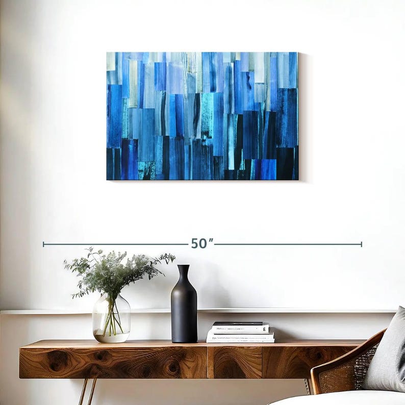 Elephant Stock Icy Blue Layers Wall Art - Horizontal Canvas - Bedroom ...