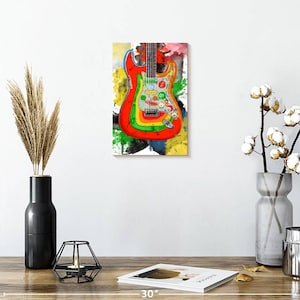 George Harrison's Rocky Guitar Wall Art - Vertical Framed Canvas - Living Room Wall Decor - Music Art image 2