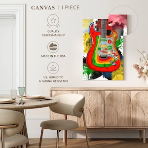 George Harrison's Rocky Guitar Wall Art - Vertical Framed Canvas - Living Room Wall Decor - Music Art image 4