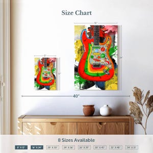 George Harrison's Rocky Guitar Wall Art - Vertical Framed Canvas - Living Room Wall Decor - Music Art image 3
