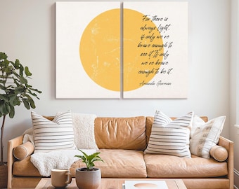 Brave Enough Amanda Gorman Wall Art - Horizontal 2 Framed Canvas - Home Office Wall Decor - Inspirational And Typography Art
