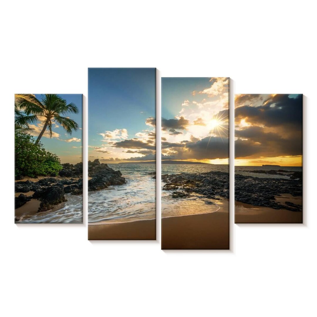 Elephant Stock Makena Cove Sunset Sky Wall Art - Horizontal 4 Piece ...