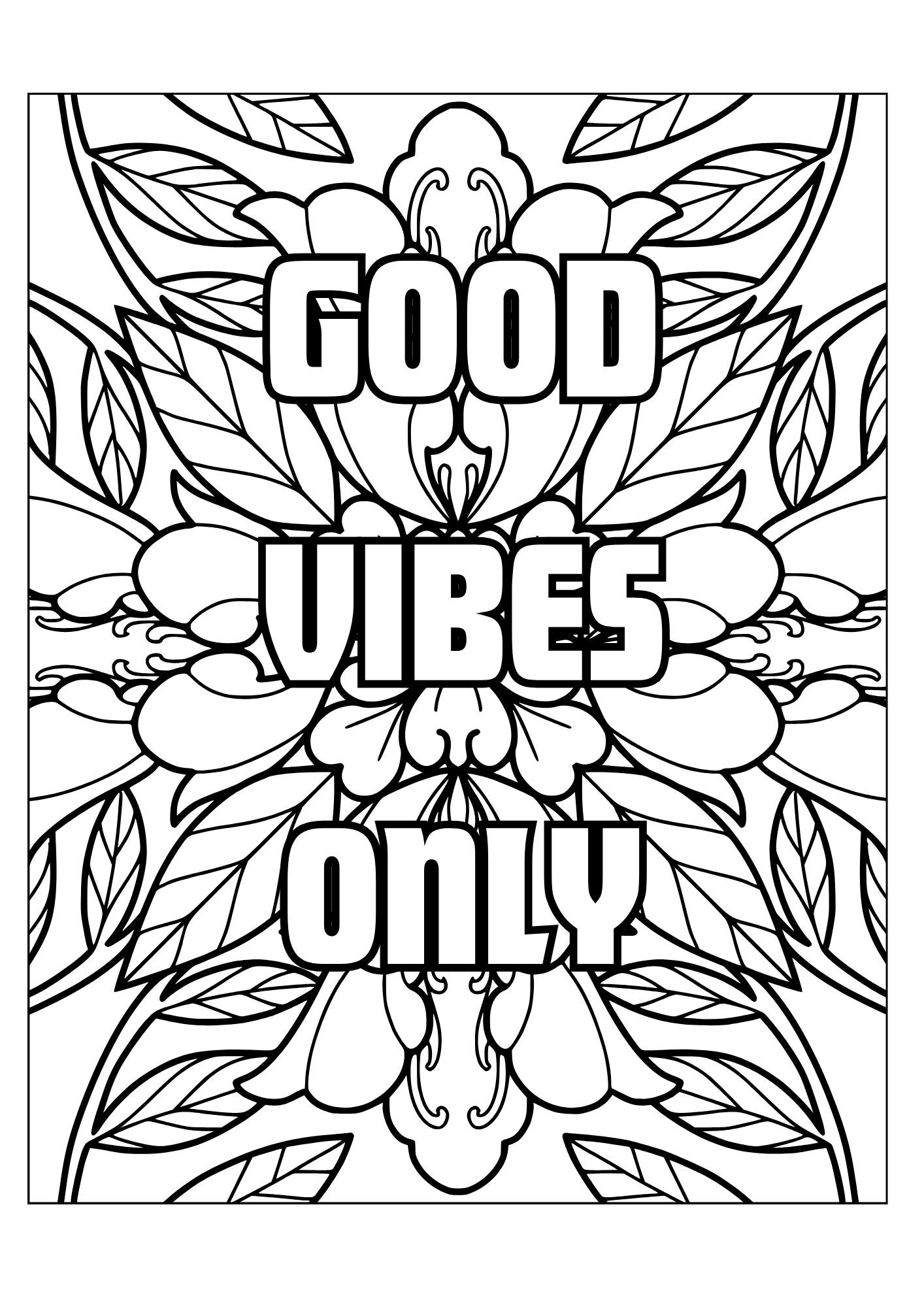 Motivational Quotes Coloring Pages Floral Inspirational Quotes Adult ...