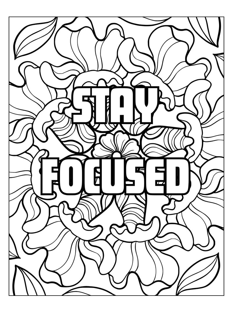 Motivational Quotes Coloring Pages Floral Inspirational Quotes Adult ...