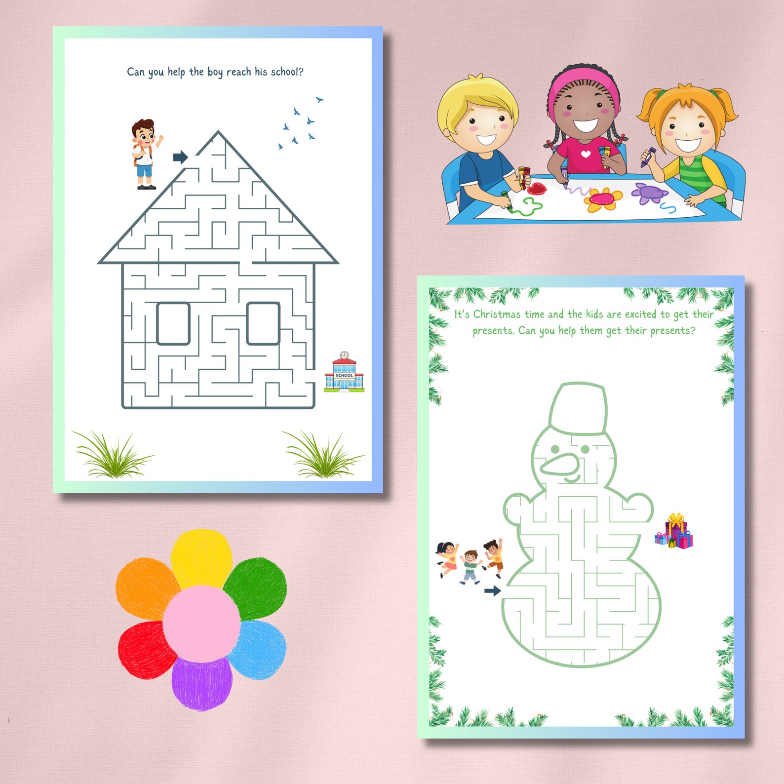 Fun and Challenging Mazes for Kids, Instant PDF Unlimited Download ...