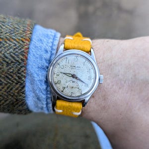 Vintage Svalan Sportsman Watch - 1950s - Mechanical Manual Winding Movement - 15 Rubies/Jewels - Subsecond - Military Style - Patinad Dial