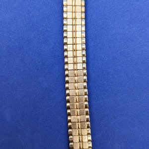 Expandable/Flexible Watchband - Stretch - Goldplated - Vintage - Cleaned - Stainless Steel Strap Band - Unisex - Old Style - 19mm Lugs Width