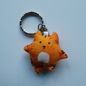 Plush Orange Cat key ring in cotton