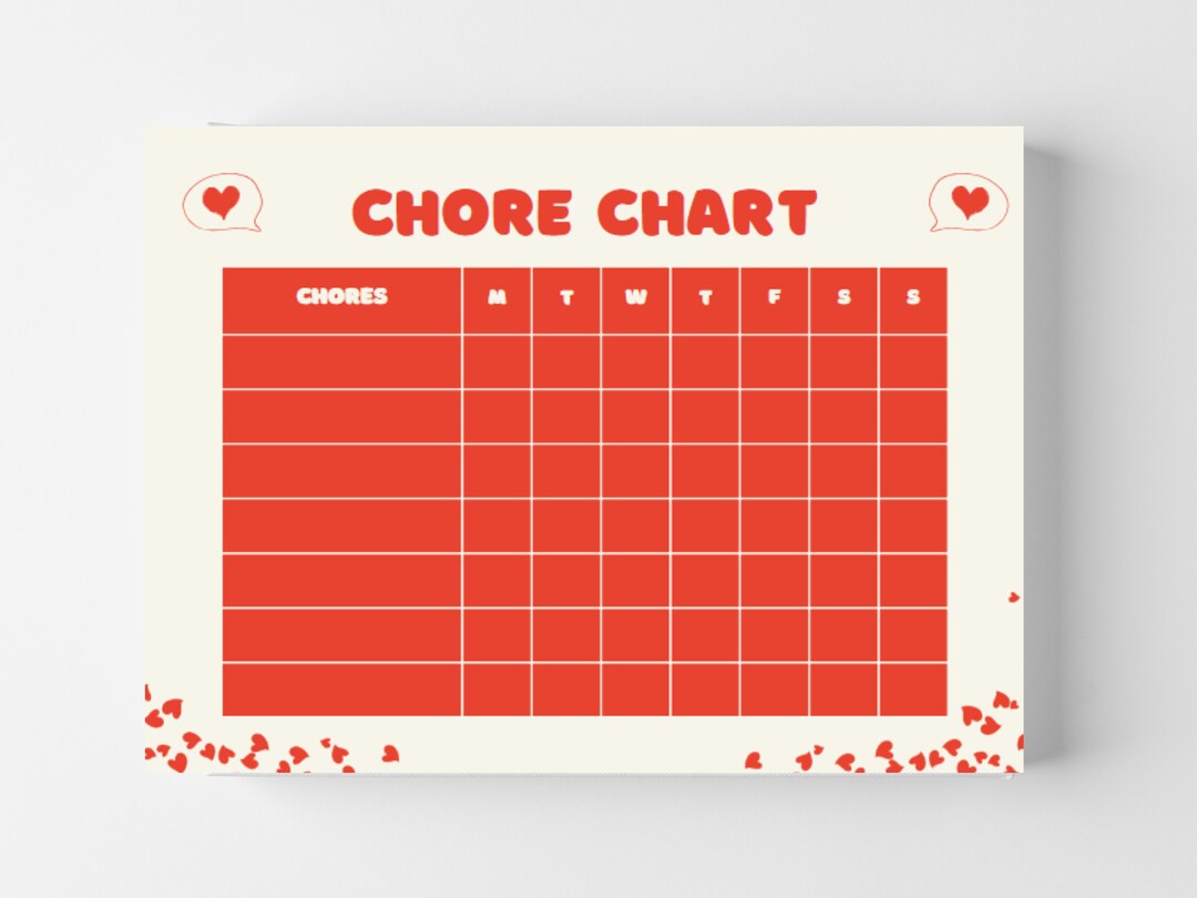 Heart Chore Chart Printable Routine Chart Daily Task Chart Weekly heart-chore-chart-printable-routine-chart-daily-task-chart-weekly