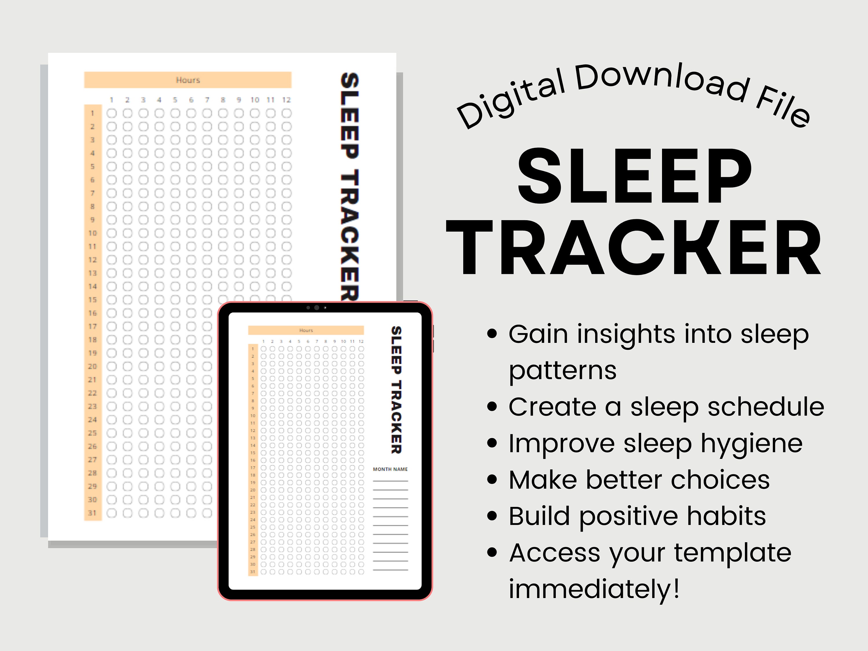 Sleep Tracker Printable Sleep Journal, PDF Template, Printable Sleep ...