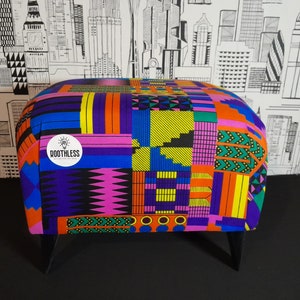 African wax Print Foot Stool Small | Hand crafted | Ottoman | Coffee Table