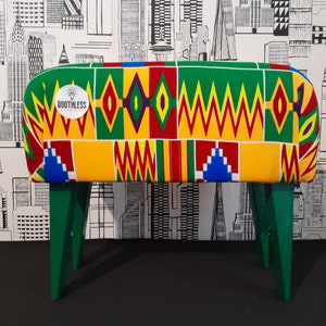 African wax Print Foot Stool Small | Hand crafted | Ottoman | Coffee Table