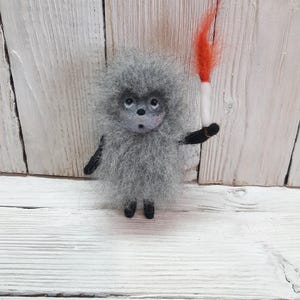 Needle felted hedgehog in the fog, Felted hedgehog with candle, needle felted funny hedgehog