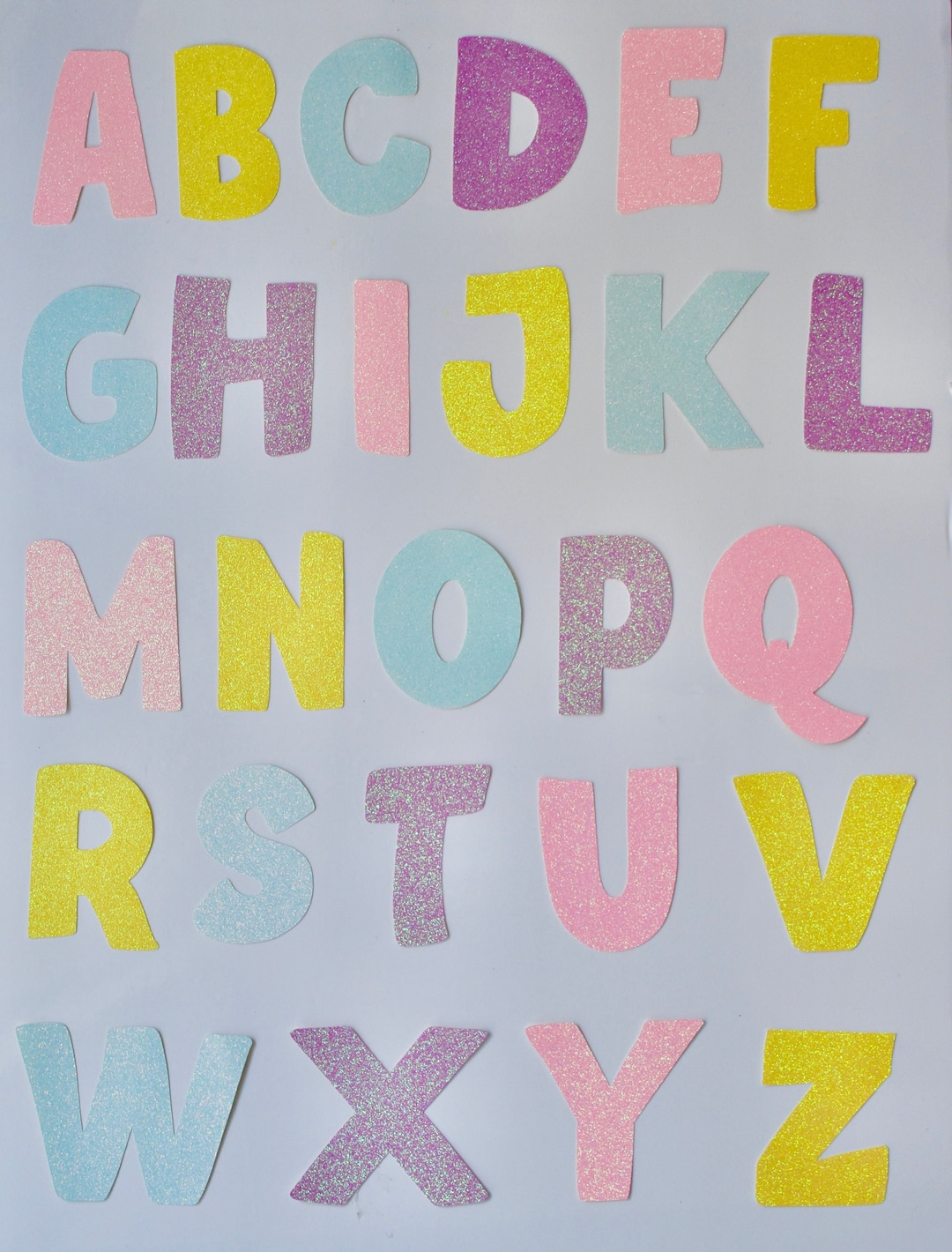 Glittered Cardstock Alphabet With Matching Numbers Etsy