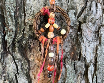 Boho Beaded Mini Peace Sign Sunset Vibes