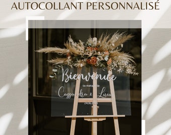 Autocollant Personnalisé Panneau Mariage, Stickers Mariage Panneau Bienvenue, Stickers Mariage, Stickers Personnalisés Mariage