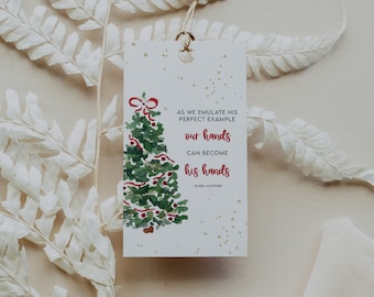 HLT Weihnachtsgeschenkanhänger, HLT-Geschenkanhänger, Weihnachtsgeschenkanhänger der Frauenhilfsvereinigung, HLT Weihnachtsgeschenk, bearbeitbares Templett, Sofortiger Download