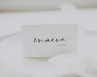 Minimalist Wedding Place Card Template, Modern Wedding Place Cards, Wedding Name Cards, Printable Place Cards, Tent And Flat Versions, IDA