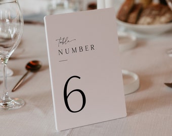 Minimalist Wedding Table Numbers, Modern Table Numbers, Printable Table Numbers, Table Numbers Template, Editable Templett, 5x7, 4x6, LUNA