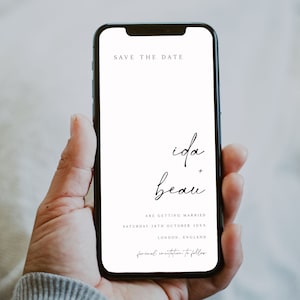 Minimal Save the Date E-invite Template, Electronic Save The Date, Modern Save The Date Digital Download, IDA