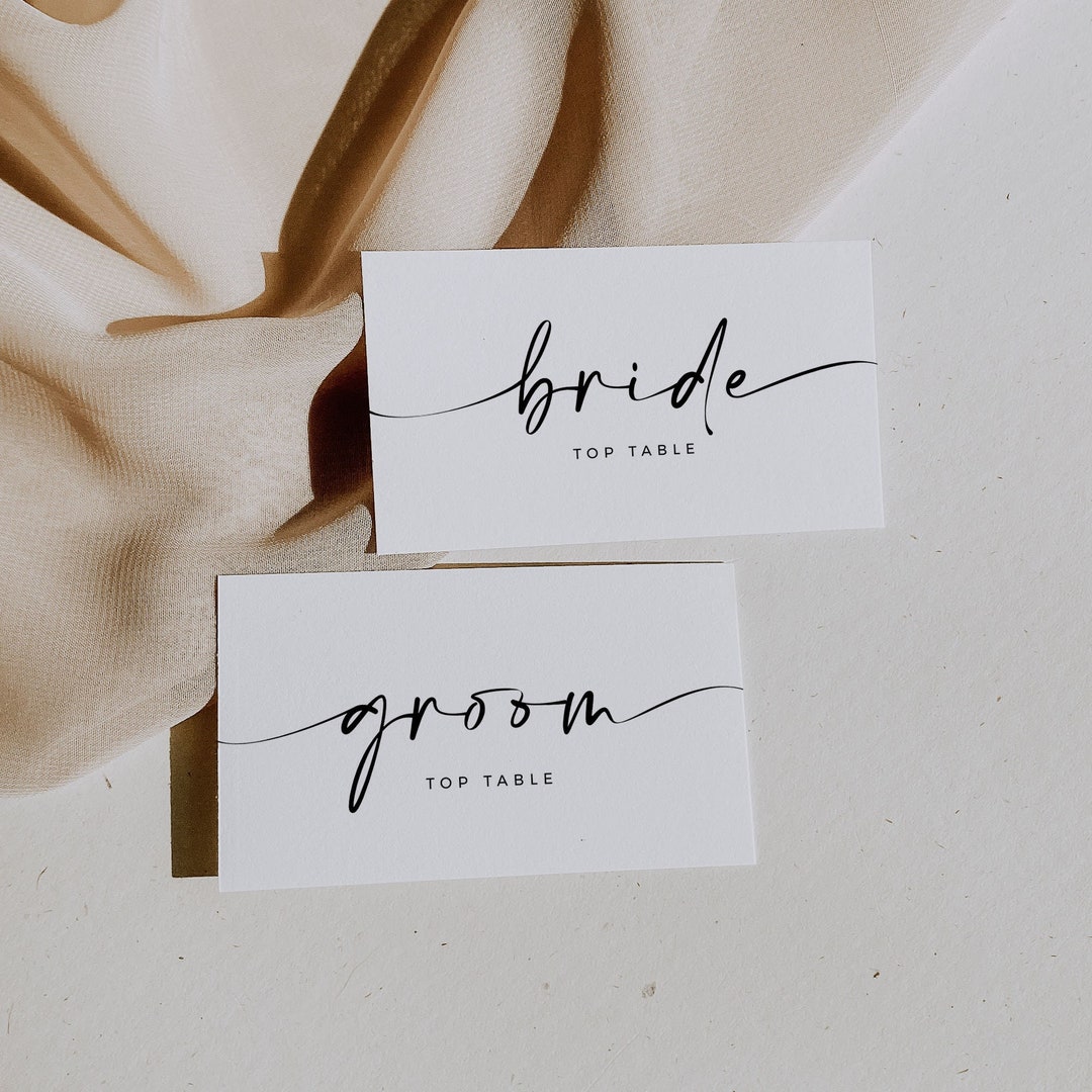 Modern Place Card Template, Minimalist Name Card, Wedding Table Name Cards, Printable Name Cards ...
