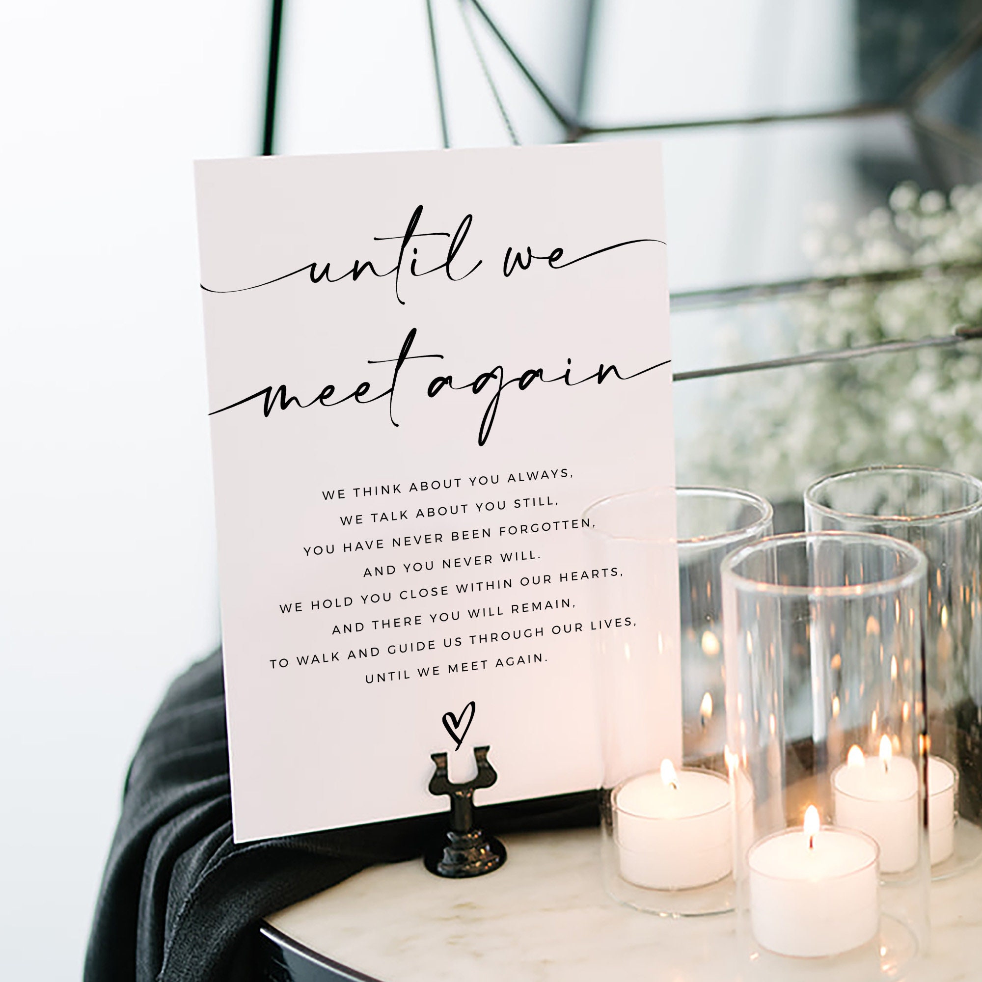 In Loving Memory Sign Template, Minimalist Wedding Memorial Sign, Until ...
