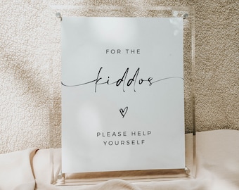 For the Kiddos Sign Template, Kids Wedding Activities Table Sign, Wedding Kids Games, Wedding Kids Activity, Kids Activity Box Sign, LOTTIE