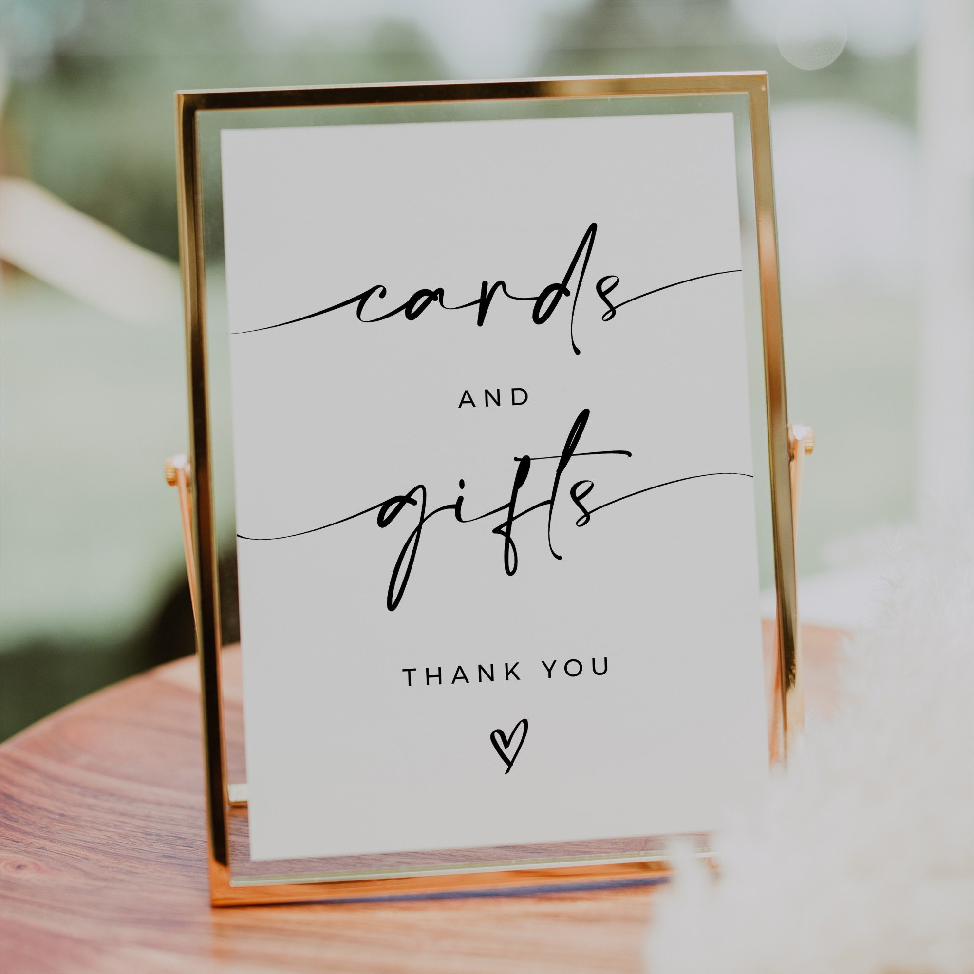 Cards and Gifts Sign Printable, Wedding Gifts Sign, Modern Minimalist ...
