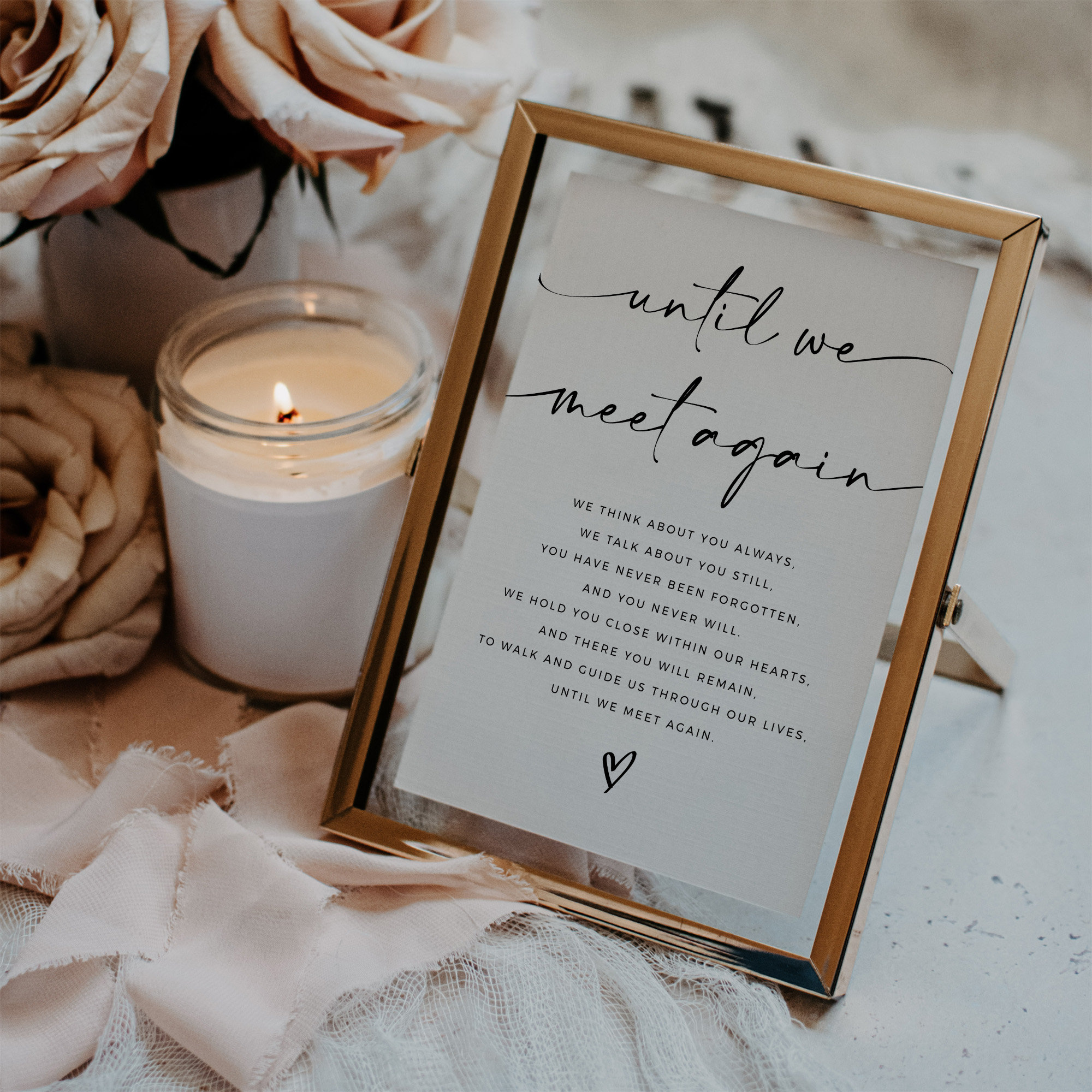 Memory Table Sign Printable In Loving Memory Sign Template, Minimalist Wedding Memorial Sign, Until ...
