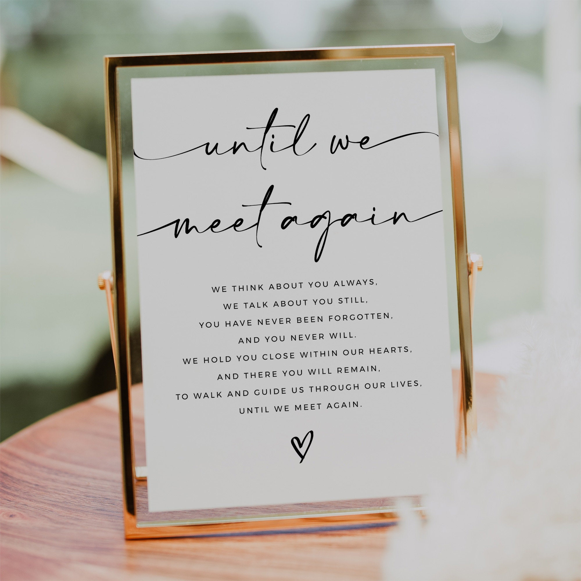 Memory Table Sign Printable In Loving Memory Sign Template, Minimalist Wedding Memorial Sign, Until ...