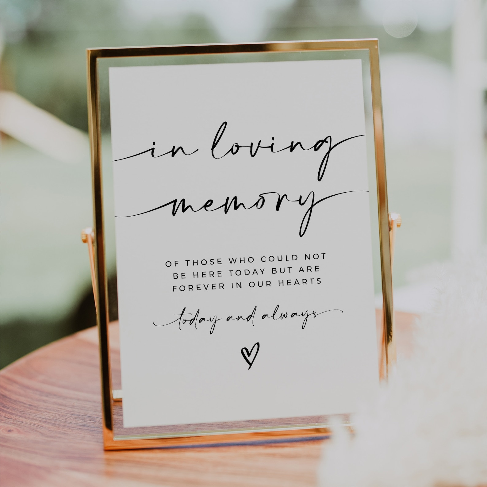Modern in Loving Memory Sign Template, Printable Memorial Sign for ...