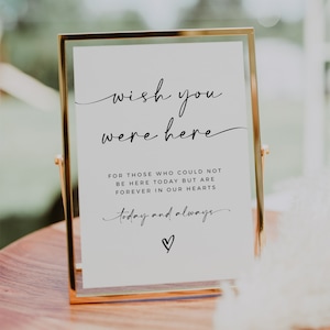 Ojalá estuvieras aquí, en el signo de la memoria amorosa, mirando desde el cielo, para siempre en nuestros corazones, signo conmemorativo moderno, LOTTIE