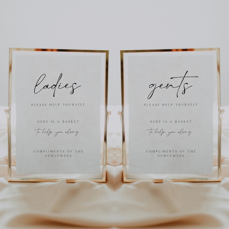 Wedding Bathroom Sign Template, Ladies Bathroom Sign Template ...