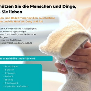 Der Aecodune-Waschball schützt Ihre Bettwäsche und die Ihrer Familie mit weichen und sanften natürlichen Inhaltsstoffen, die keine Chemikalien oder Schädlichen enthalten
