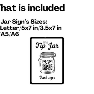 Printable Virtual Tip Jar Sign, Tip Jar Sign Canva Template, QR Code ...