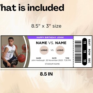 Printable Basketball Tickets Canva Template, Surprise Sports Tickets ...