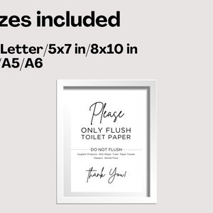 Printable Flush Only Toilet Paper Sign Canva Template Airbnb - Etsy