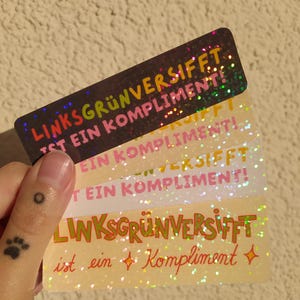 Left-wing green-tinged glitter stickers | holographic vinyl stickers image 6
