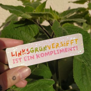 Left-wing green-tinged glitter stickers | holographic vinyl stickers weiß