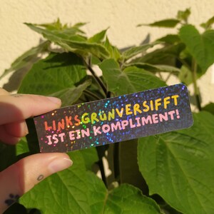 Left-wing green-tinged glitter stickers | holographic vinyl stickers schwarz