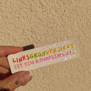 Left-wing green-tinged glitter stickers | holographic vinyl stickers image 9