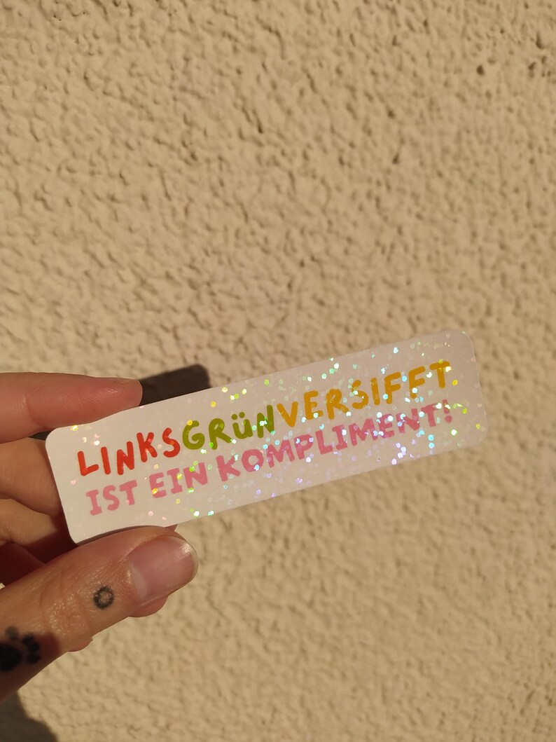 Left-wing green-tinged glitter stickers | holographic vinyl stickers image 9