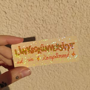 Left-wing green-tinged glitter stickers | holographic vinyl stickers image 10