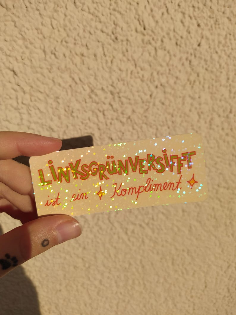Left-wing green-tinged glitter stickers | holographic vinyl stickers image 10