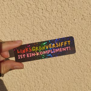 Left-wing green-tinged glitter stickers | holographic vinyl stickers image 7